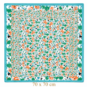 Turquoise Floral Square Scarf Petit Détail Lebanon