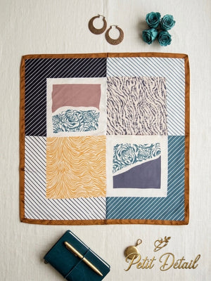 Elegant Patchwork Square Scarf Petit Détail Lebanon