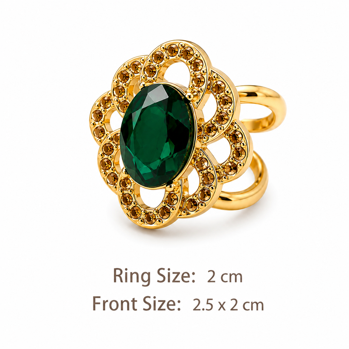 Emerald Bloom Scarf Ring Petit Détail Lebanon