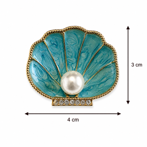 Pearl Shell Brooch blue-1 Petit Détail Lebanon