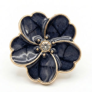 Sakura Enamel & Crystal Button Covers | Cherry Blossom Shirt Clips (2 cm)