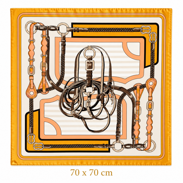 Equestrian Print Square Scarf Petit Détail Lebanon