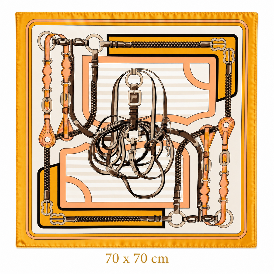 Equestrian Print Square Scarf Petit Détail Lebanon