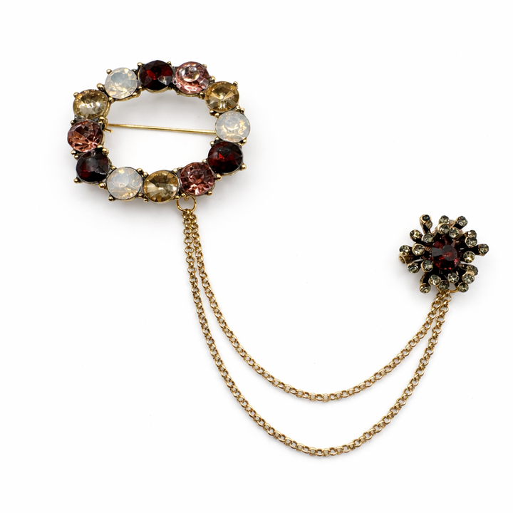 Crystal Circle Chatelaine Brooch Petit Détail Lebanon
