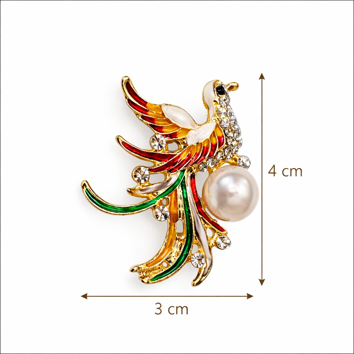 Phoenix Pearl Crystal Brooch Petit Détail Lebanon