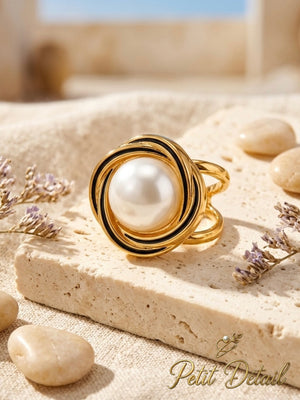 Pearl Accent Scarf Ring Petit Détail Lebanon