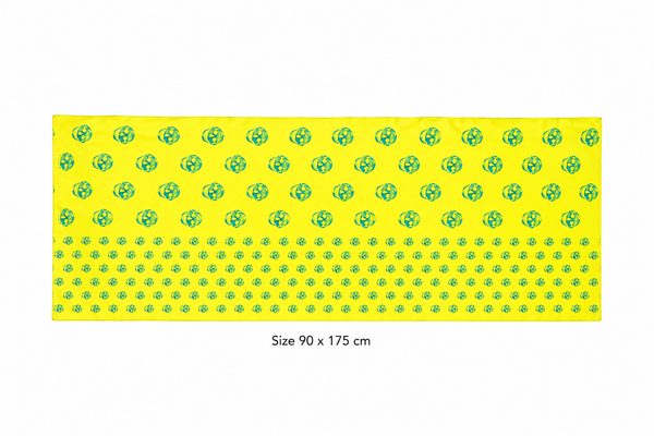 Neon Yellow Skull Mousseline Beach Pareo – 90 × 175 cm