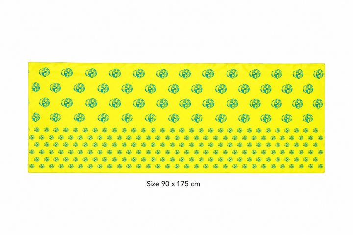 Neon Yellow Skull Mousseline Beach Pareo – 90 × 175 cm