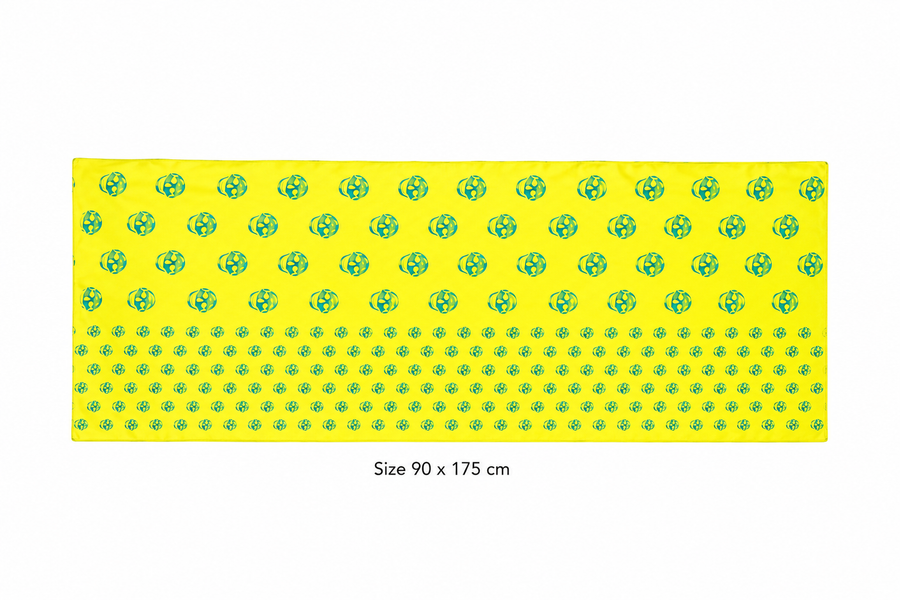 Neon Yellow Skull Mousseline Beach Pareo – 90 × 175 cm