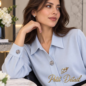 Sculptural Silver-Tone Button Cover Petit Détail Lebanon
