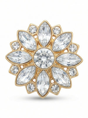 Crystal Flower Button Covers | Jewel-Tone Shirt Embellishments (2.5 cm)