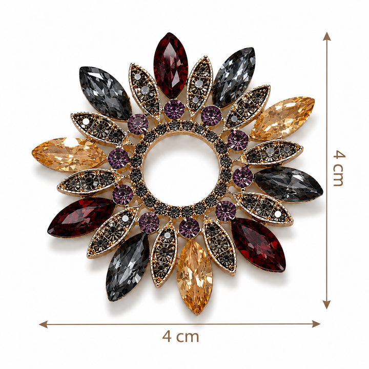 Multicolor Crystal Wreath Brooch Petit Détail Lebanon
