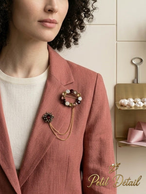 Crystal Circle Chatelaine Brooch Petit Détail Lebanon