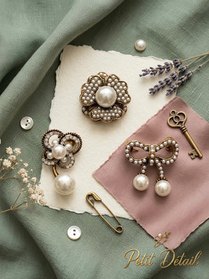 Pearl Elegance Brooch Set – 3 Pieces Petit Détail Lebanon