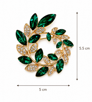 Crystal Laurel Wreath Brooch Floral Petit Détail Lebanon