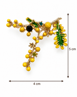 Yellow Berry Branch Brooch Petit Détail Lebanon