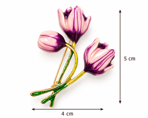 Violet Tulip Bouquet Brooch Petit Détail Lebanon