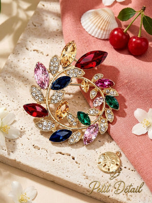 Crystal Laurel Wreath Brooch Petit Détail Lebanon