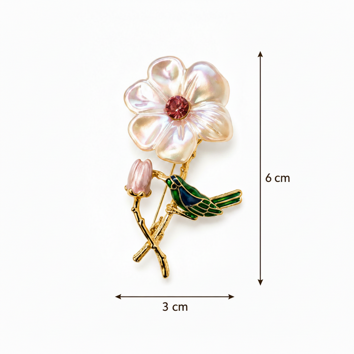 Blossom Bird Brooch Petit Détail Lebanon