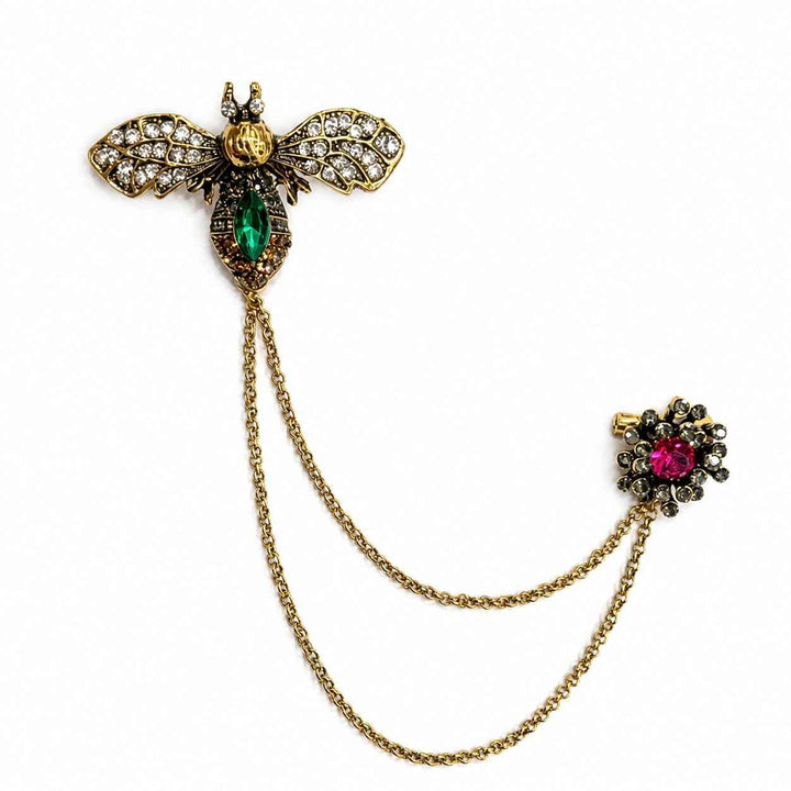 Emerald Bee Chatelaine Brooch Petit Détail Lebanon