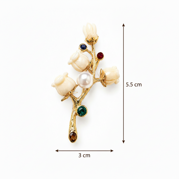 Ivory Blossom Pearl Brooch Petit Détail Lebanon