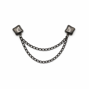 Dark Silver Square Magnetic Double Chain Sleeve Holder Default Title Petit Détail Lebanon