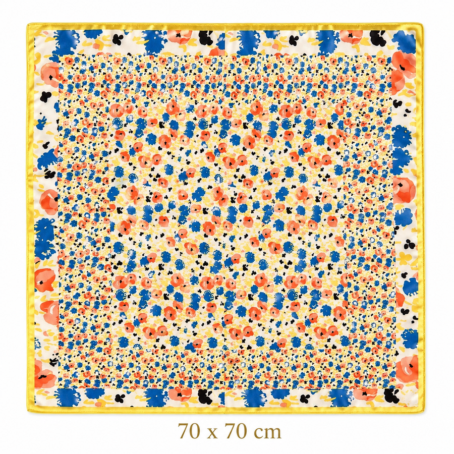 Yellow Floral Square Scarf Petit Détail Lebanon