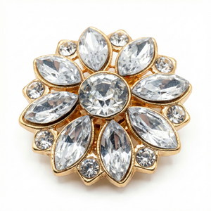 Crystal Flower Button Covers | Jewel-Tone Shirt Embellishments (2.5 cm)