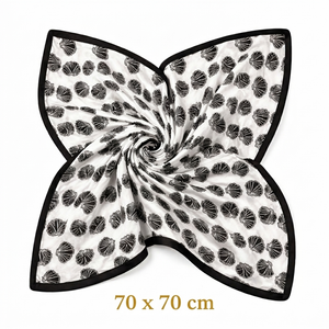 Black Seashell Square Scarf Petit Détail Lebanon