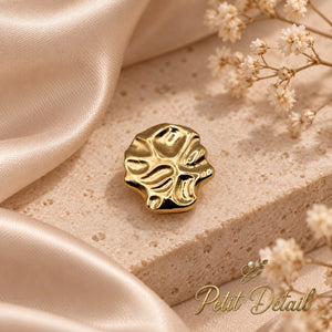 Sculptural Gold-Tone Button Cover Petit Détail Lebanon