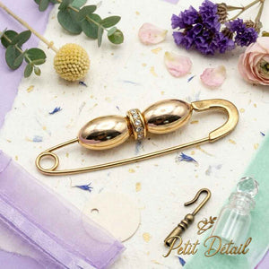 Double Oval Decorative Safety Pin Brooch Petit Détail Lebanon