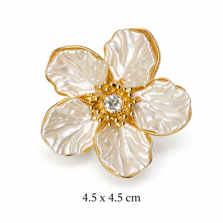 Ivory Crystal Flower Button Cover Petit Détail Lebanon