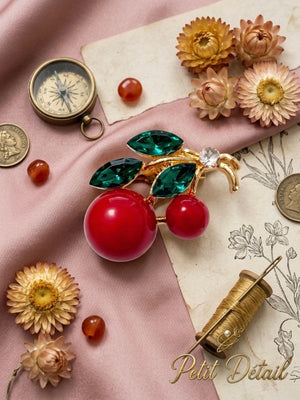 Cherry Crystal Brooch Petit Détail Lebanon