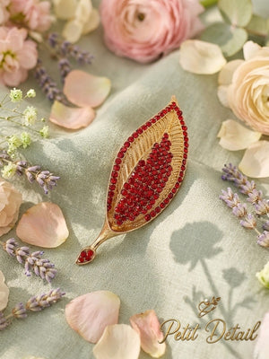 Leaf Crystal Brooch Petit Détail Lebanon