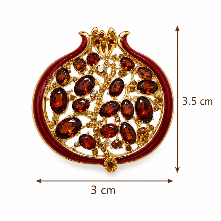 Ruby Pomegranate Brooch Petit Détail Lebanon