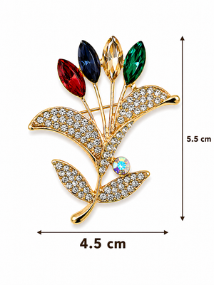 Crystal Tulip Bouquet Brooch Multicolor Petit Détail Lebanon
