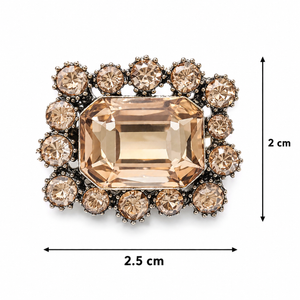 Rectangular Crystal Brooch Gold Petit Détail Lebanon