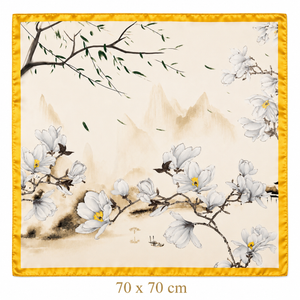 Magnolia Landscape Square Scarf Petit Détail Lebanon