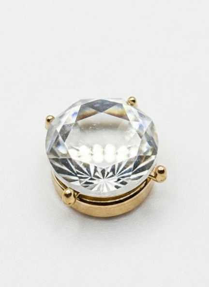 Faceted Prism Crystal Button Cover | Solitaire Gem Cache-Bouton