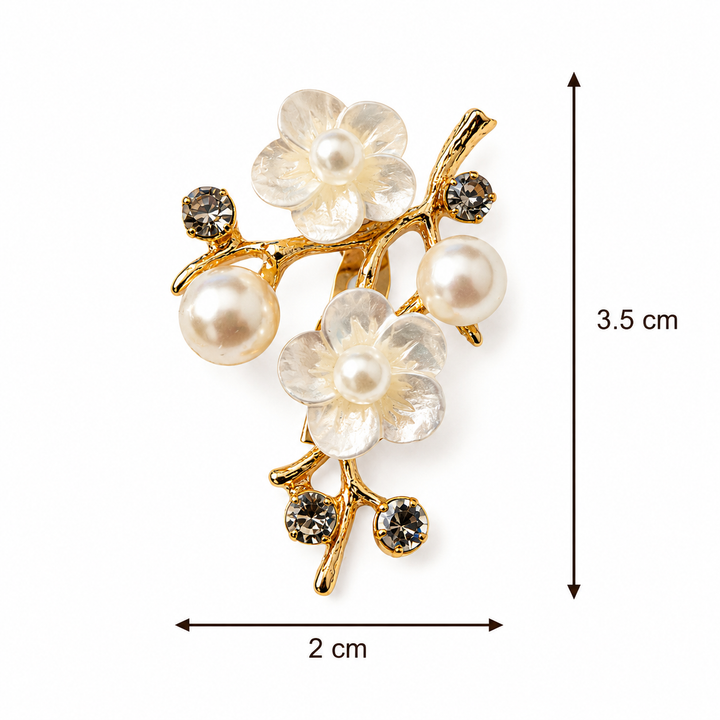 Pearl Blossom Branch Brooch Petit Détail Lebanon
