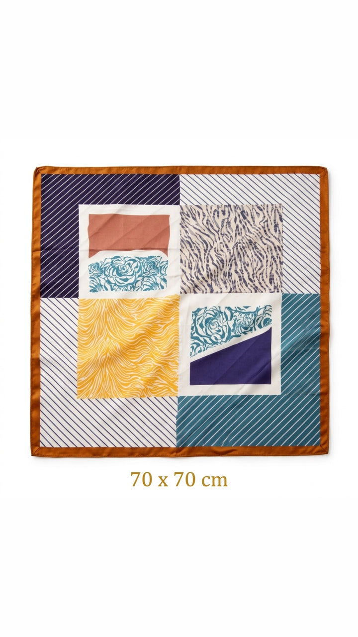 Elegant Patchwork Square Scarf Default Title Petit Détail Lebanon