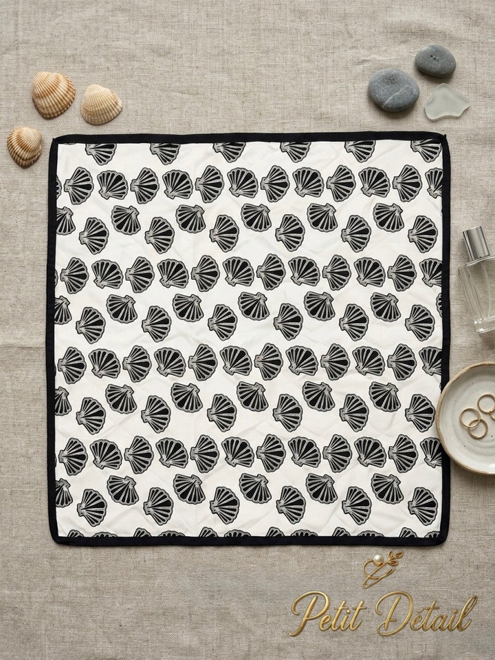 Black Seashell Square Scarf Petit Détail Lebanon