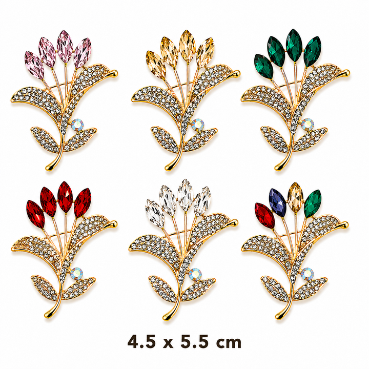 Crystal Tulip Bouquet Brooch Petit Détail Lebanon
