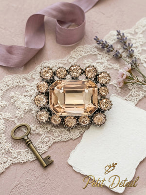 Rectangular Crystal Brooch Petit Détail Lebanon