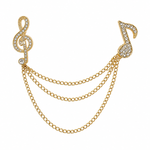 Crystal Melody Chain Brooch Petit Détail Lebanon