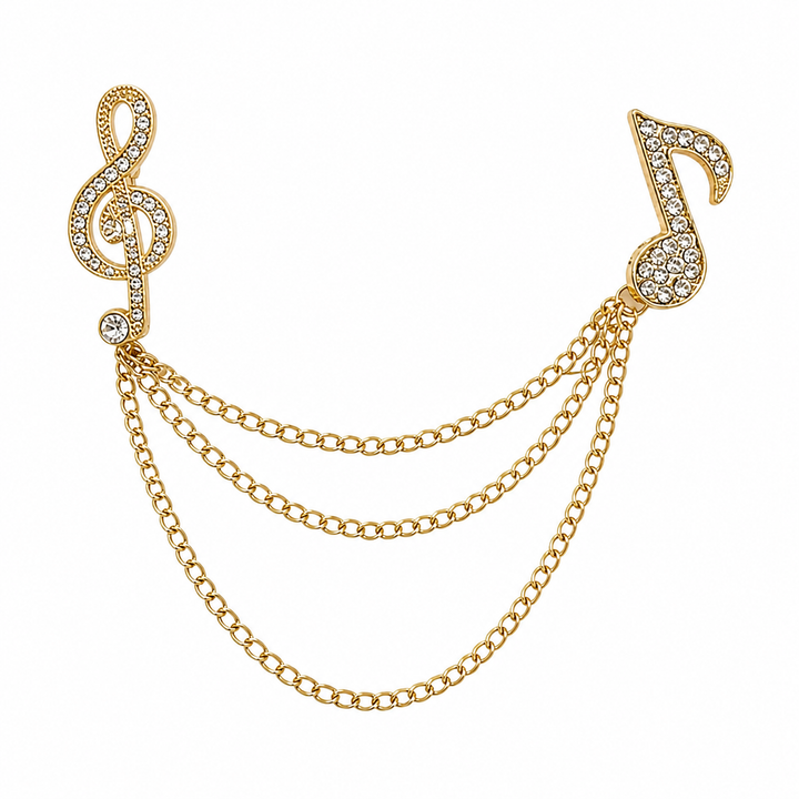 Crystal Melody Chain Brooch Petit Détail Lebanon