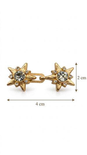 Star Rhinestone Waist Adjusters – Gold & Dark Silver Gold Petit Détail Lebanon