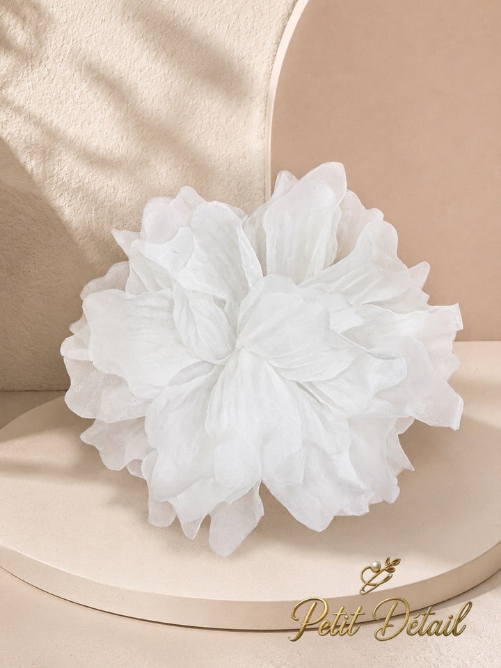 Handmade Ivory Organza Couture Flower – 15 cm | Made in Lebanon | Petit Détail