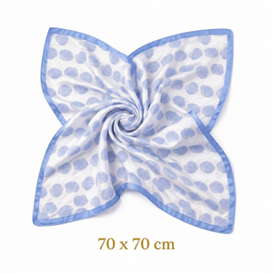 Blue Seashell Square Scarf Petit Détail Lebanon