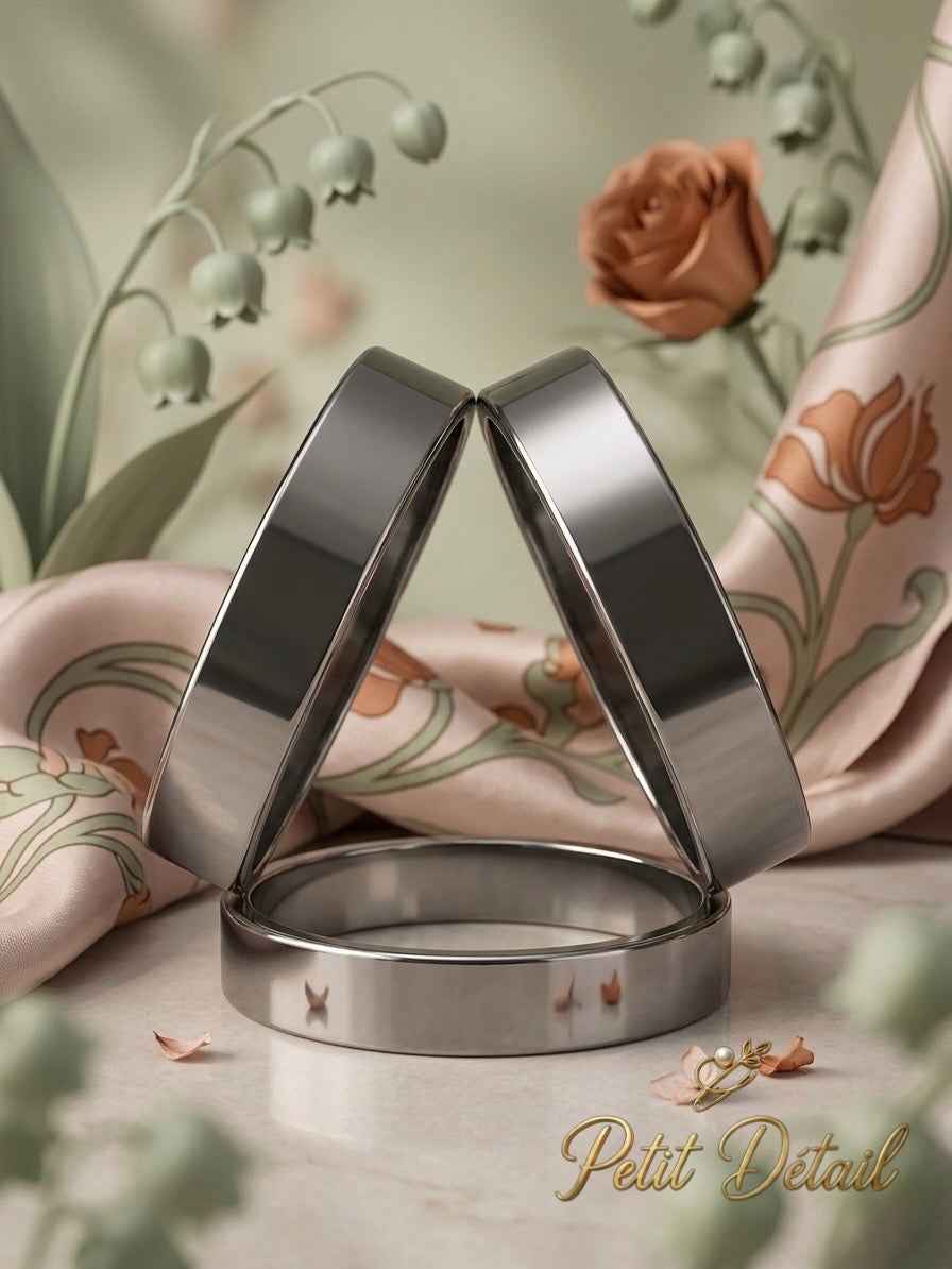 Silver Geometric Trio Scarf Ring Petit Détail Lebanon